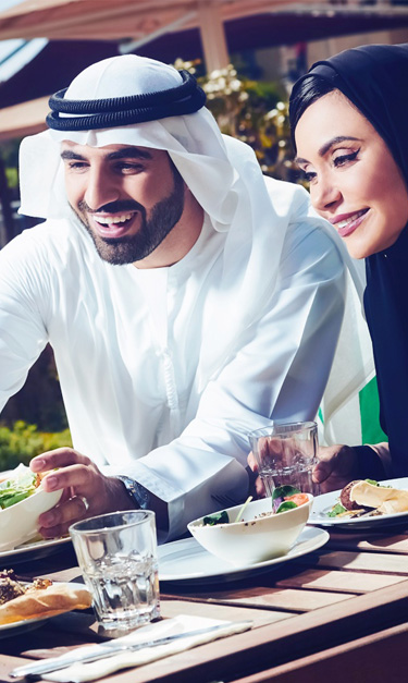 arab family having dinner