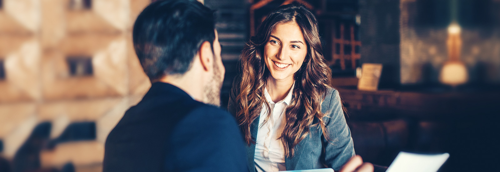 business dinner between man and women